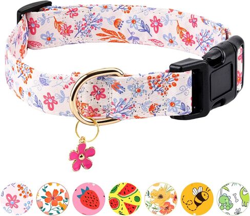 Dog Collar,Personalized Adjustable Cute Puppy Collars for Girl Female Boy Dogs Bee Patterned Design,Soft Pet Collar with Safe Buckle for Small Medium Large Dog. (Yellow Bee, L) in Saudi Arabia