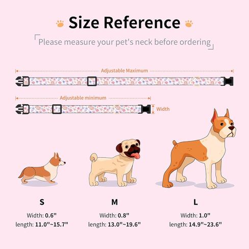 Dog Collar,Personalized Adjustable Cute Puppy Collars for Girl Female Boy Dogs Bee Patterned Design,Soft Pet Collar with Safe Buckle for Small Medium Large Dog. (Yellow Bee, L) in Saudi Arabia