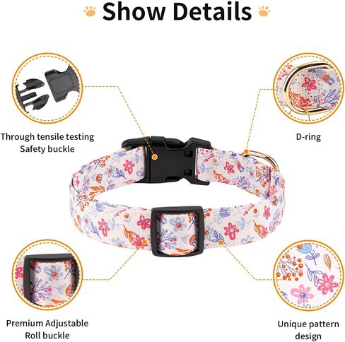Dog Collar,Personalized Adjustable Cute Puppy Collars for Girl Female Boy Dogs Bee Patterned Design,Soft Pet Collar with Safe Buckle for Small Medium Large Dog. (Yellow Bee, L) in Saudi Arabia