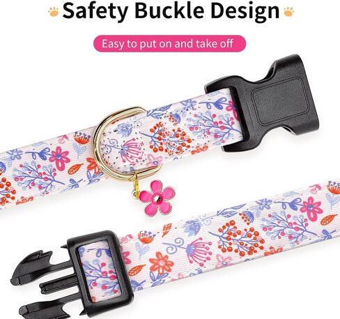 Dog Collar,Personalized Adjustable Cute Puppy Collars for Girl Female Boy Dogs Bee Patterned Design,Soft Pet Collar with Safe Buckle for Small Medium Large Dog. (Yellow Bee, L) in Saudi Arabia