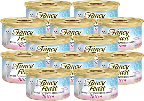 Purina Fancy Feast Wet Cat Food for Kittens, Tender Chicken Feast, Made with Real Milk, Wet Kitten Food with Complete & Balanced Nutrition, 3 OZ Can (Pack of 12) in Saudi Arabia