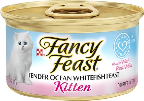 Purina Fancy Feast Wet Cat Food for Kittens, Tender Chicken Feast, Made with Real Milk, Wet Kitten Food with Complete & Balanced Nutrition, 3 OZ Can (Pack of 12) in Saudi Arabia