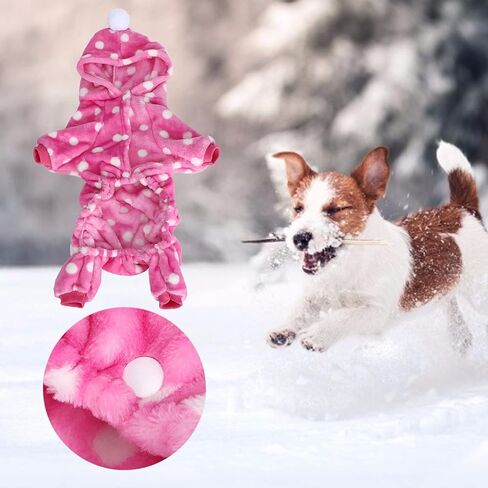 HEEPDD Dog Clothes, Pet Winter Clothes Pet Jump Suit Warm Pajamas Clothing with Hoodies for Dogs Cats in Saudi Arabia