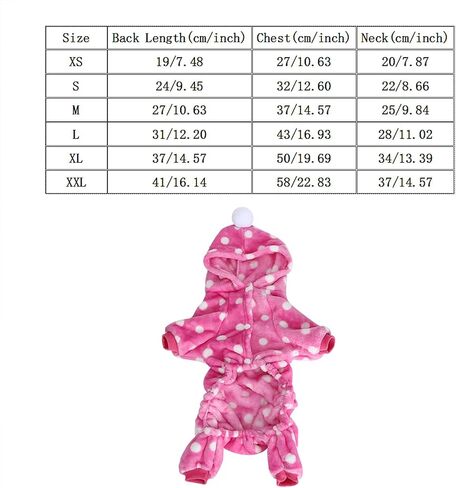 HEEPDD Dog Clothes, Pet Winter Clothes Pet Jump Suit Warm Pajamas Clothing with Hoodies for Dogs Cats in Saudi Arabia