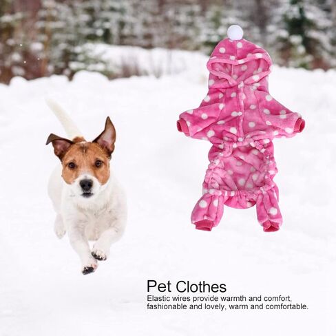HEEPDD Dog Clothes, Pet Winter Clothes Pet Jump Suit Warm Pajamas Clothing with Hoodies for Dogs Cats in Saudi Arabia