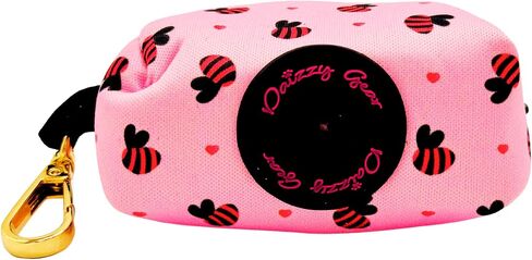 Cute Dog Poop Bag Holder, Neoprene Dog Waste Carrier, Soft Pink Leak Proof Pet Poop Holder, Portable Poop Bag with Dispenser Zippered Pouch,Premium Accessories for Dog Leashes (Pink) in Saudi Arabia