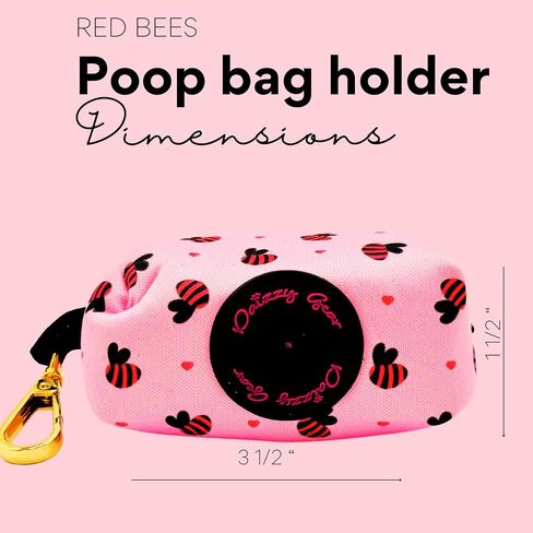 Cute Dog Poop Bag Holder, Neoprene Dog Waste Carrier, Soft Pink Leak Proof Pet Poop Holder, Portable Poop Bag with Dispenser Zippered Pouch,Premium Accessories for Dog Leashes (Pink) in Saudi Arabia