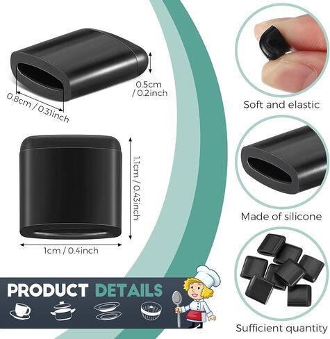 16 Pieces Air Fryer Rubber Bumpers Black Air Fryer Tray Rubber Feet Replacement Parts Silicone Accessories Rubber Non-Scratch Protective Covers for Air Fryer Grill Pan (0.43 x 0.43 x 0.18 Inch) in Saudi Arabia
