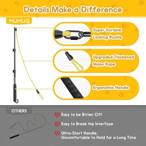 عصا مغازلة للكلاب، عصا مغازلة قابلة للسحب مع طعم، لعبة تفاعلية للكلاب للتدريب في الهواء الطلق، عصا مغازلة مقاس 40 بوصة للكلاب الصغيرة والمتوسطة والكبيرة in Kuwait