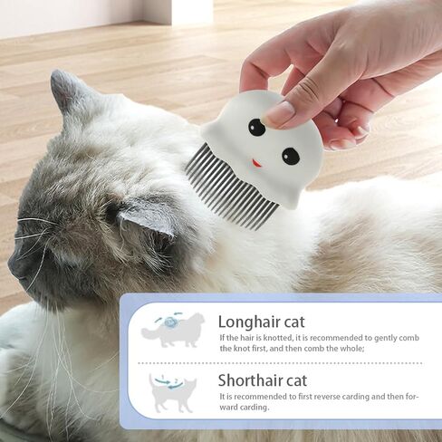 Pet Grooming Brush,Cat Brush + Flea Comb, 2 Pcs Pets Grooming Comb Kit, Cat Hair Cleaner Brush,Pet Grooming Slicker Brush,Self Cleaning Grooming Tools Remove Undercoat Shedding Hair Pets in Saudi Arabia
