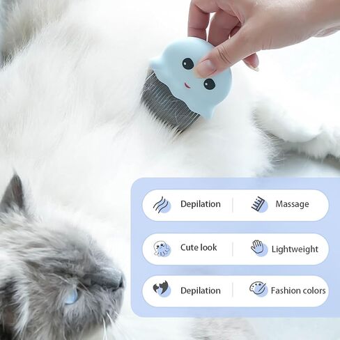 Pet Grooming Brush,Cat Brush + Flea Comb, 2 Pcs Pets Grooming Comb Kit, Cat Hair Cleaner Brush,Pet Grooming Slicker Brush,Self Cleaning Grooming Tools Remove Undercoat Shedding Hair Pets in Saudi Arabia