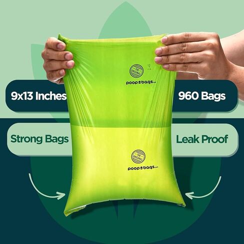 The Original Poop Bags® Dog Poop Bags Rolls Countdown®, 960 Counts Dog Poop Bag USDA Certified 38% Plant Based & 62% PE, Unscented Dog Bags For Poop, Doggie Poop Bags, Doggy Poop Bags Dog Waste Bags in Saudi Arabia