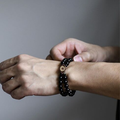 Evil Eye Bracelets - Obsidian Bracelet - Black Tourmaline Bracelet,Evil Eye Protection Bracelet,8MM Black Obsidian Stone Beads,Handmade Stretch Bracelets Crystal Healing Power Energy Gifts for Women in Saudi Arabia