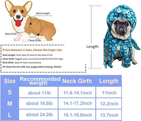 Dog Cat Octopus Costumes,Pet Halloween Cosplay Costume for Small Puppy Dogs in Saudi Arabia