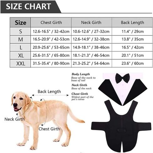 Dog Tuxedo & Bandana Set, Cat Dogs, Party Suit Puppy Wedding Bow Tie Shirt, Formal Attire Clothes, for French Bulldog, Corgi, Pug, Teddy, Schnauzer, Golden Retriever,Labrador (Medium) in Saudi Arabia