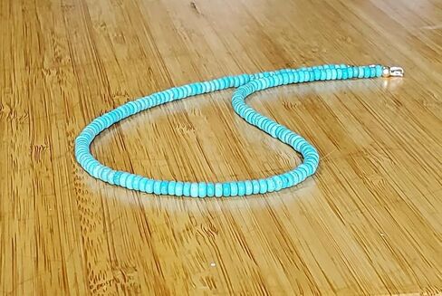 Dainty Natural Turquoise Beaded Choker (18 Inches) in Saudi Arabia