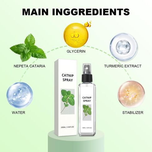 HOURY Herbal Cat Joy Spray، رذاذ النعناع البري للقطط الداخلية، فرحة القطط العشبية، الحيوانات الأليفة العشبية لفرحة القطط، رذاذ تدريب القطط مع النعناع البري، تخفيف قلق القطط (100 مل) in Saudi Arabia