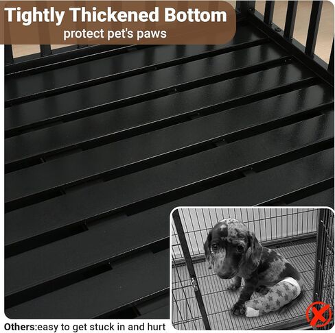 Heavy Duty Dog Crate, Escape Proof Dog Crate for Large/Extra Large Dogs, 52 Inch, Dog Kennel Indoor with Lockable Wheels, Indestructible Dog Crate with Removable Trays, High Anxiety Dog Crate in Saudi Arabia