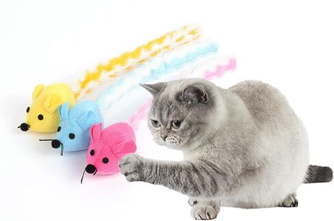 Plush Long Tail Mouse Built-in Catnip Colorful Self-Happy Funny Cat Interactive Chew Toys Cat Supplies Cat Toys Yellow in Saudi Arabia