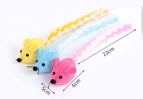 Plush Long Tail Mouse Built-in Catnip Colorful Self-Happy Funny Cat Interactive Chew Toys Cat Supplies Cat Toys Yellow in Saudi Arabia