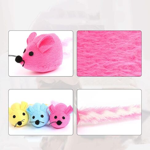 Plush Long Tail Mouse Built-in Catnip Colorful Self-Happy Funny Cat Interactive Chew Toys Cat Supplies Cat Toys Yellow in Saudi Arabia