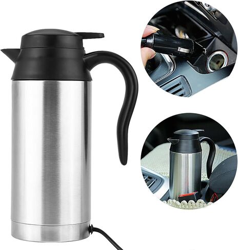 for DC powered car teapot Gorgeri 750ml 12V Car Stainless Steel Cigarette Lighter Heating Kettle Mug Electric Travel Bottle Hot Water Kettle Water Heater Kettle Electric Kettle Water Boiler in Saudi Arabia