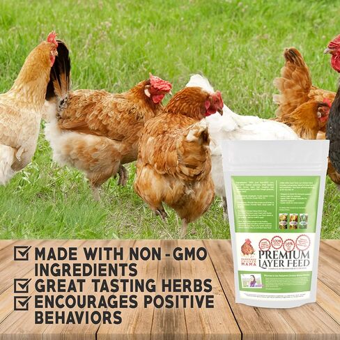 Pampered Chicken Mama Chicken Feed Mash - Premium Layer Feed Pellets - High Protein & High Calcium Chicken Grower Feed Supplies (10 Pounds) in Kuwait
