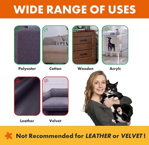 Anti Cat Scratch Furniture Protector: Double Sided Self-Adhesive Tape Furniture Guards Anti Cat Scratch for Sofa - Couch Protector for Dog, Keep Pet Off Couch | 12 Pack No Pins in Kuwait