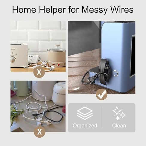 3 PCS Cord Organizer for Appliances, Kitchen Appliance Cord Winder for Storage Home Wire Upgrade Design Cord Winder Stick on Toaster, Oven, Blender and Sandwich Maker (Mixed Color) in Saudi Arabia