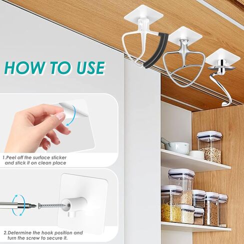 GeeRic Stand Mixer Attachment Holders, 4 Pcs Holders Compatible with Kitchenaid Mixer, Storage Tools Easy Installation with Screws in Kuwait