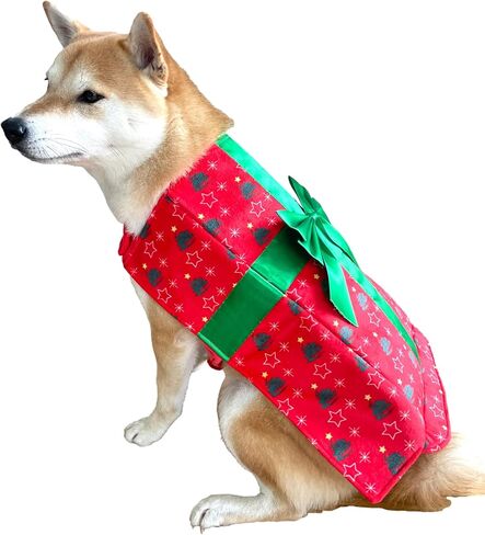 ComfyCamper Dog Gift Christmas Costume - Xmas Present Costume Santa Claus Elf Holiday Outfit Clothes Dress Shirt Accessories, L in Saudi Arabia