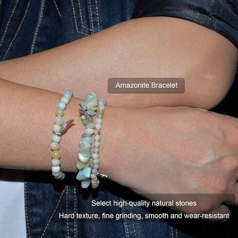 3PCS Healing Crystals Bracelets Set, Green Aventurine Bracelet, Yoga Meditation Crystal Beaded Bracelet, Green Jade Bracelet Healing Gifts for Women in Saudi Arabia