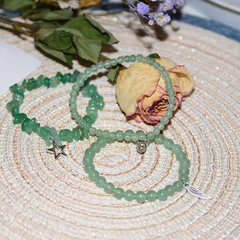 3PCS Healing Crystals Bracelets Set, Green Aventurine Bracelet, Yoga Meditation Crystal Beaded Bracelet, Green Jade Bracelet Healing Gifts for Women in Saudi Arabia