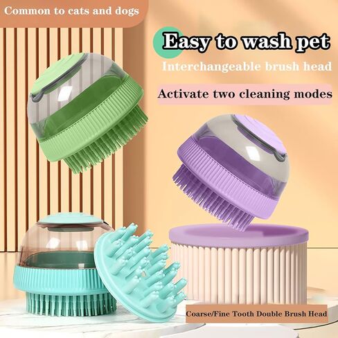Dog Brush, Cat Brushes for Indoor Cats, Pet Beauty Massage Cleaning Brushes with Dog Shampoo and Conditioner Soap Dispenser for Long and Short Haired Pet Massage to Remove Hair, Blue in Saudi Arabia