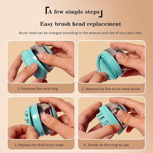 Dog Brush, Cat Brushes for Indoor Cats, Pet Beauty Massage Cleaning Brushes with Dog Shampoo and Conditioner Soap Dispenser for Long and Short Haired Pet Massage to Remove Hair, Blue in Saudi Arabia