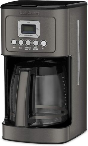 ماكينة تحضير القهوة Cuisinart DCC-3200BKS سعة 14 كوبًا قابلة للبرمجة (أسود، ستانلس ستيل) مع علبة قهوة ومزيل الترسبات (3 عناصر)، تحضير القهوة العادية أو الجريئة in Saudi Arabia