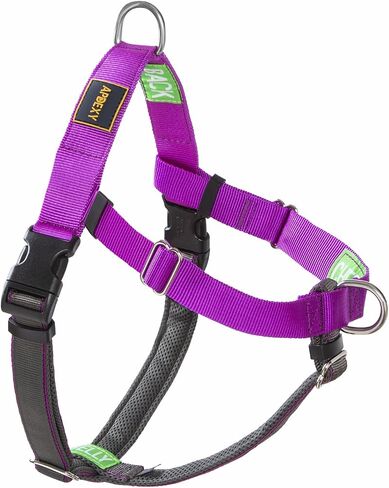 No Pull Dog Harness Freedom Walking, Stop Pulling with Two Stainless D-Rings, Comfortable, Sewn-in Instructions Tags for Easy Use (Black, M/L - 1'') in Saudi Arabia