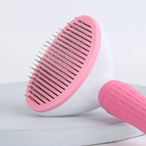 Dog Brush Cat Brush with Massage Particles, Cat Brush with Release Button Easy to Remove Loose Undercoat, Pet Grooming Brush Tool Suitable for Pets with Long or Short Hair (Pink) in Saudi Arabia