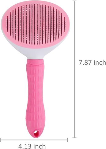 Dog Brush Cat Brush with Massage Particles, Cat Brush with Release Button Easy to Remove Loose Undercoat, Pet Grooming Brush Tool Suitable for Pets with Long or Short Hair (Pink) in Saudi Arabia