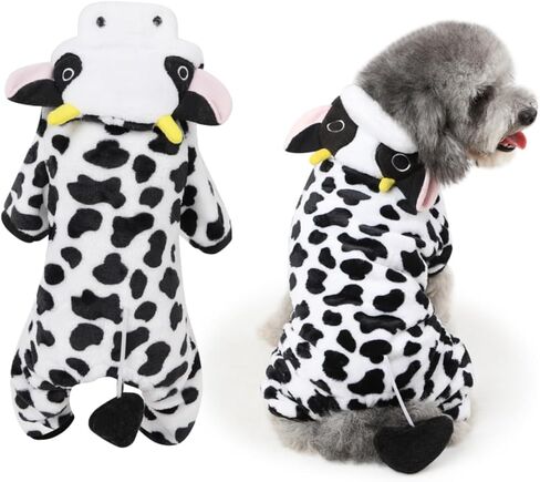 Warm pet Clothes Dog Milk Cow Sweater Hoodie cat Halloween Costume pet Milk Cow Costume Dog Outfit cat Christmas Outfit Decorative Pet Costume Dog Milk Cow Suit Pullover Clothing in Saudi Arabia