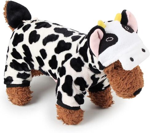 Warm pet Clothes Dog Milk Cow Sweater Hoodie cat Halloween Costume pet Milk Cow Costume Dog Outfit cat Christmas Outfit Decorative Pet Costume Dog Milk Cow Suit Pullover Clothing in Saudi Arabia