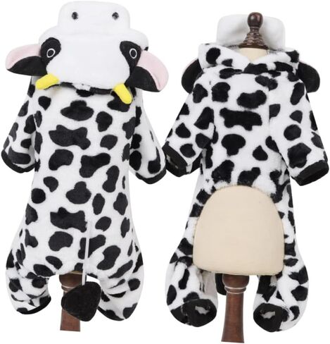 Warm pet Clothes Dog Milk Cow Sweater Hoodie cat Halloween Costume pet Milk Cow Costume Dog Outfit cat Christmas Outfit Decorative Pet Costume Dog Milk Cow Suit Pullover Clothing in Saudi Arabia