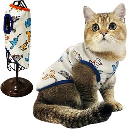 Dog Clothes Puppy Cute Dinosaur Shirt Pet Cotton Shirt Dog Vest Cat Clothes Dogs Boy Girl T Shirts for Small Dog Cat Teacup Chihuahua Yorkie (Dino Vest, Medium) in Saudi Arabia