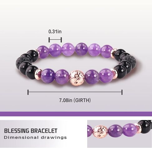 Get Well Soon Bracelet for Men Women Gifts,Personalized Inspirational Bracelets Natural Stone Healing Bracelet for Friend Encouragement Gifts (Amethyst and pink crystal) in Kuwait