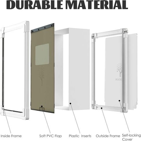2021 Upgraded Dog Door,Pet Door for Dogs and Cats,Doggie Door for Exterior Doors,Durable Pet Doors with Aluminum Lining,Locking Sliding Panel,Consolidate Soft Flap Size:10.17'' W x 14.29'' H,Anti-Rust in Saudi Arabia