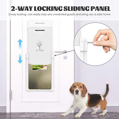 2021 Upgraded Dog Door,Pet Door for Dogs and Cats,Doggie Door for Exterior Doors,Durable Pet Doors with Aluminum Lining,Locking Sliding Panel,Consolidate Soft Flap Size:10.17'' W x 14.29'' H,Anti-Rust in Saudi Arabia