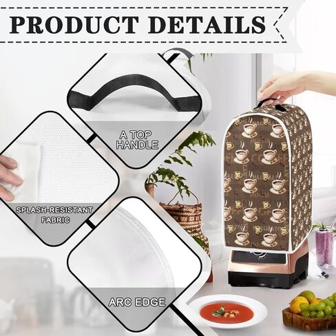 Small Appliance Covers Soft Blender Covers Dust Covers Washable Food Processor Covers Suitable for Coffee Machines Stand Mixers Toasters - Brown Coffee in Kuwait