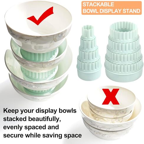 8 قطع من حوامل العرض المكدسة لخلط الأوعية، وحامل عرض الوعاء القابل للتكديس، ومكدس أخضر نعناعي لخلط مجموعة الأوعية، وحلقات تكديس بلاستيكية لأوعية التعشيش، ومنظم الوعاء لخزائن المطبخ in Kuwait