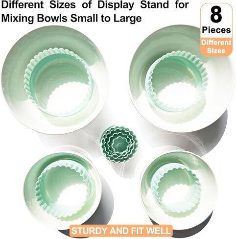 8 قطع من حوامل العرض المكدسة لخلط الأوعية، وحامل عرض الوعاء القابل للتكديس، ومكدس أخضر نعناعي لخلط مجموعة الأوعية، وحلقات تكديس بلاستيكية لأوعية التعشيش، ومنظم الوعاء لخزائن المطبخ in Kuwait