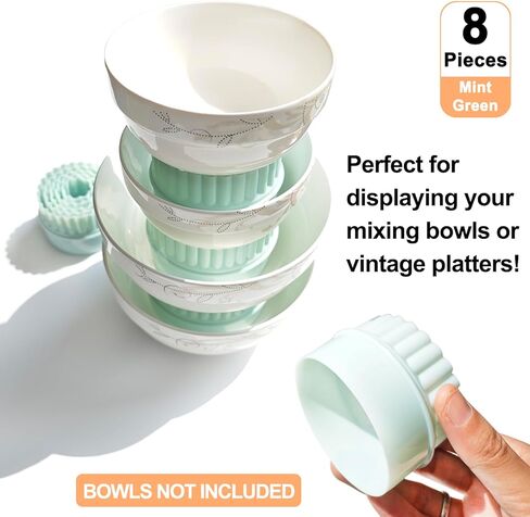 8 قطع من حوامل العرض المكدسة لخلط الأوعية، وحامل عرض الوعاء القابل للتكديس، ومكدس أخضر نعناعي لخلط مجموعة الأوعية، وحلقات تكديس بلاستيكية لأوعية التعشيش، ومنظم الوعاء لخزائن المطبخ in Kuwait